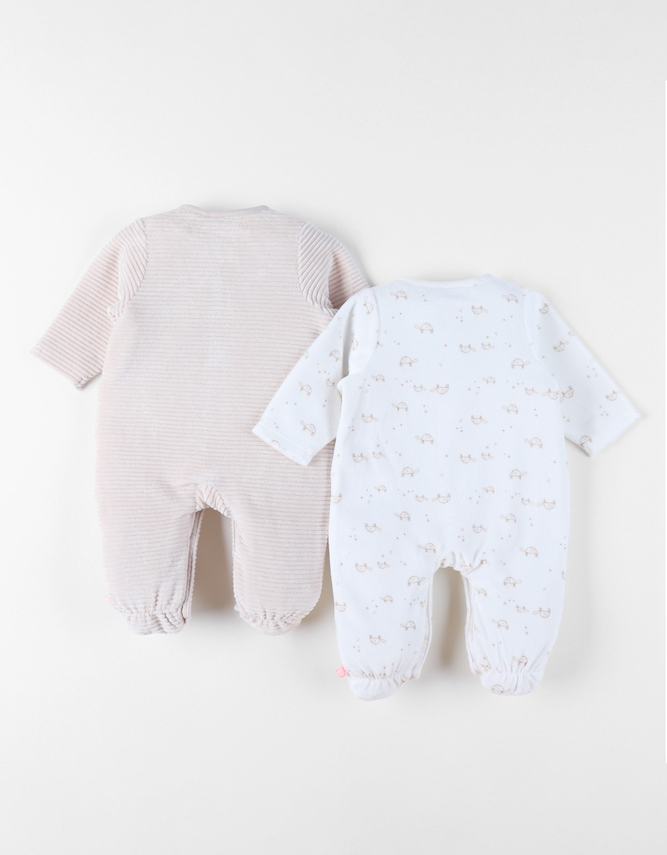 Set de 2 Pyjamas bébé, Velours