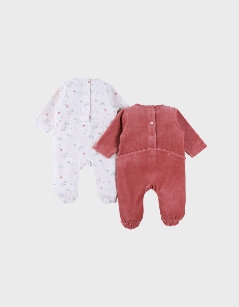 Lot de 2 pyjamas bébé en velours doux