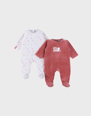 Lot de 2 pyjamas bébé en velours doux