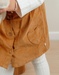Brown denim dungarees and white T-shirt set
