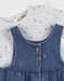 Denim dungarees and white T-shirt set
