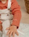 Overall en t-shirt set in jersey met hartjesmotief
