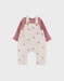 Overall en t-shirt set in jersey met hartjesmotief
