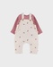 Dungarees and t-shirt set in jersey with heart pattern
