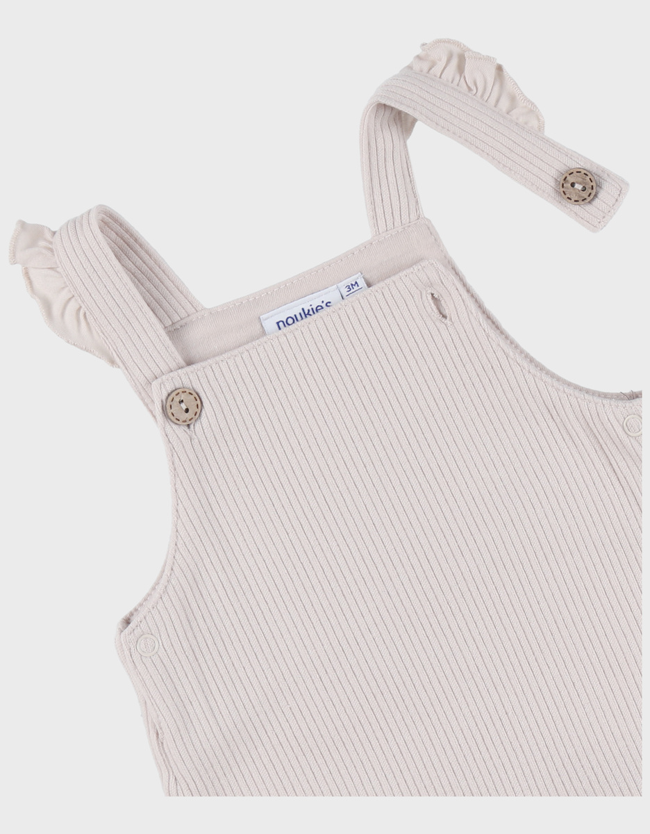 Beige overall en t-shirt set in jersey
