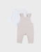 Beige overall en t-shirt set in jersey
