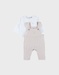 Beige dungarees and t-shirt set in jersey
