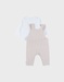 Beige dungarees and t-shirt set in jersey
