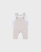 Beige dungarees and t-shirt set in jersey
