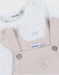 Beige dungarees and t-shirt set in jersey
