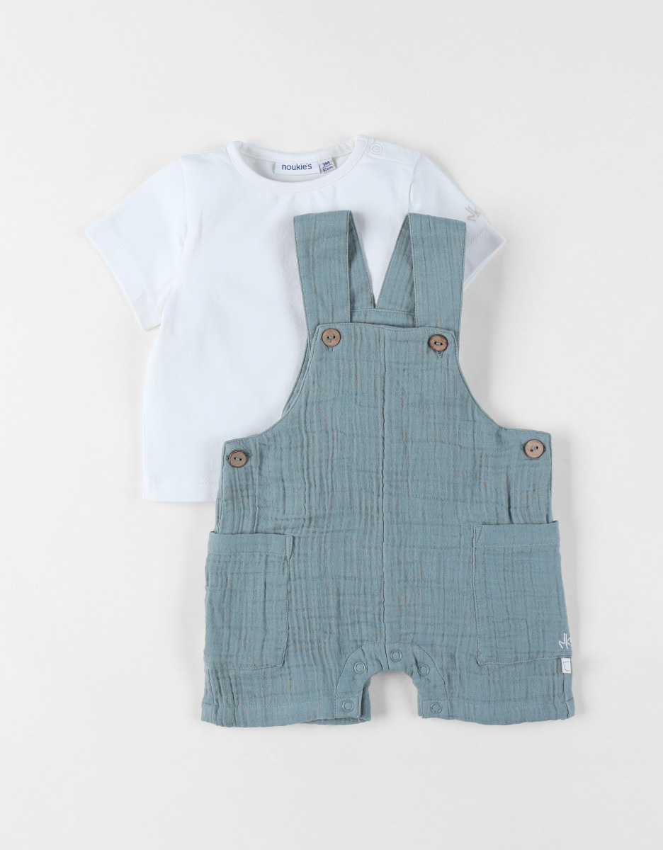 Set Dungarees with T-shirt, Cotton