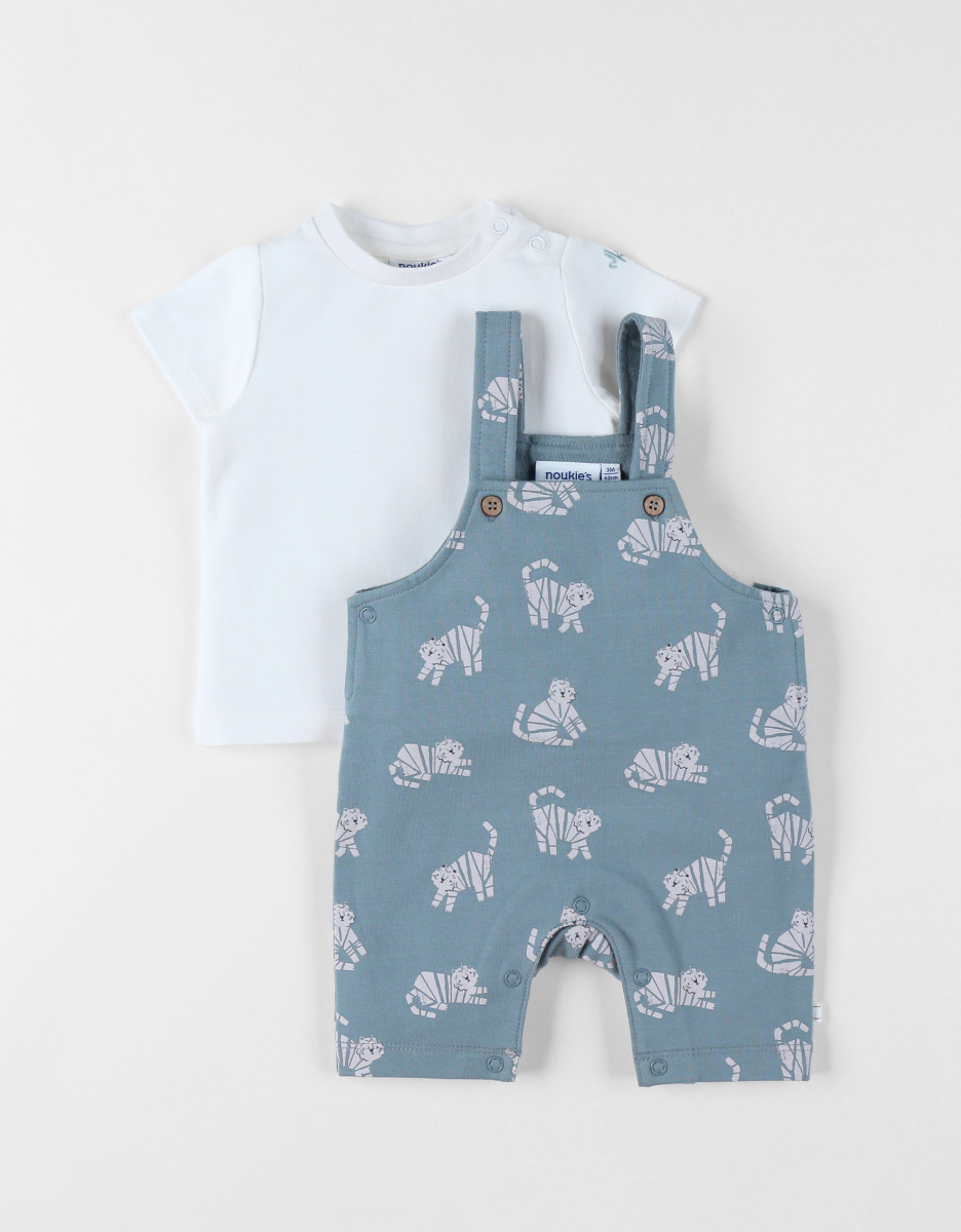 Set Dungarees with T-shirt, French terry