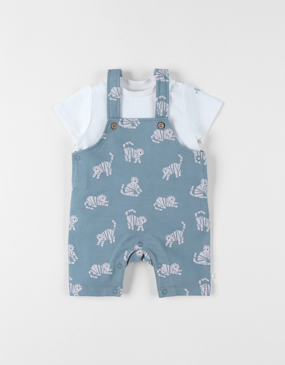 Set Dungarees with T-shirt, French terry