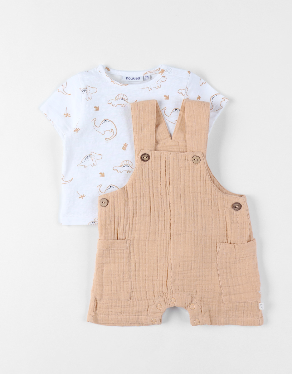 Set Dungarees with T-shirt, Cotton