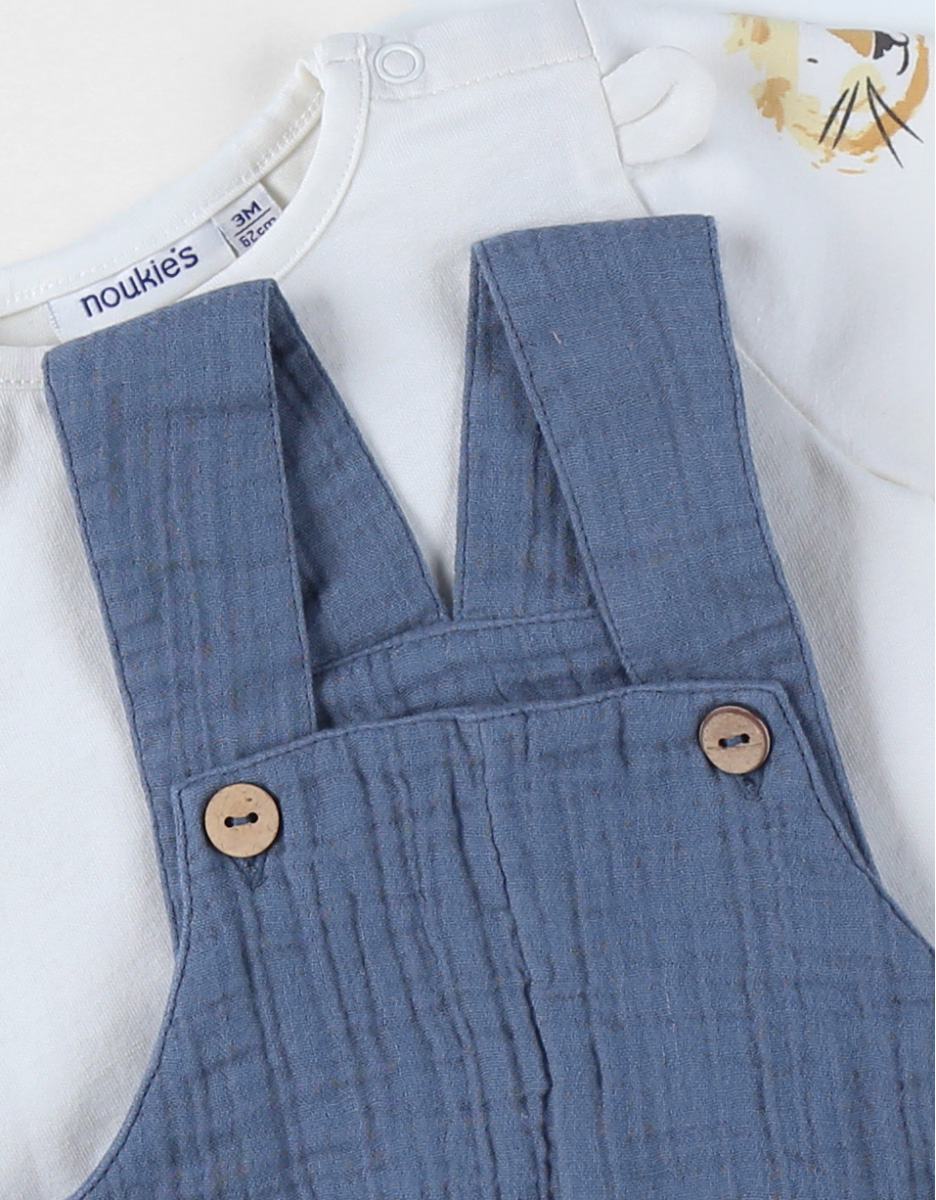 Set Dungarees with T-shirt, Cotton