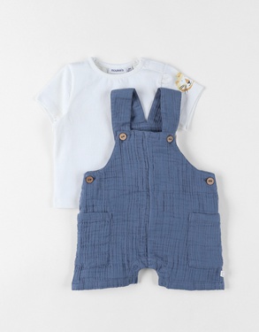 Set Dungarees with T-shirt, Cotton