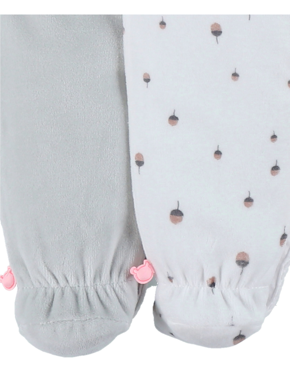 Set of 2 baby pyjamas in velvet
