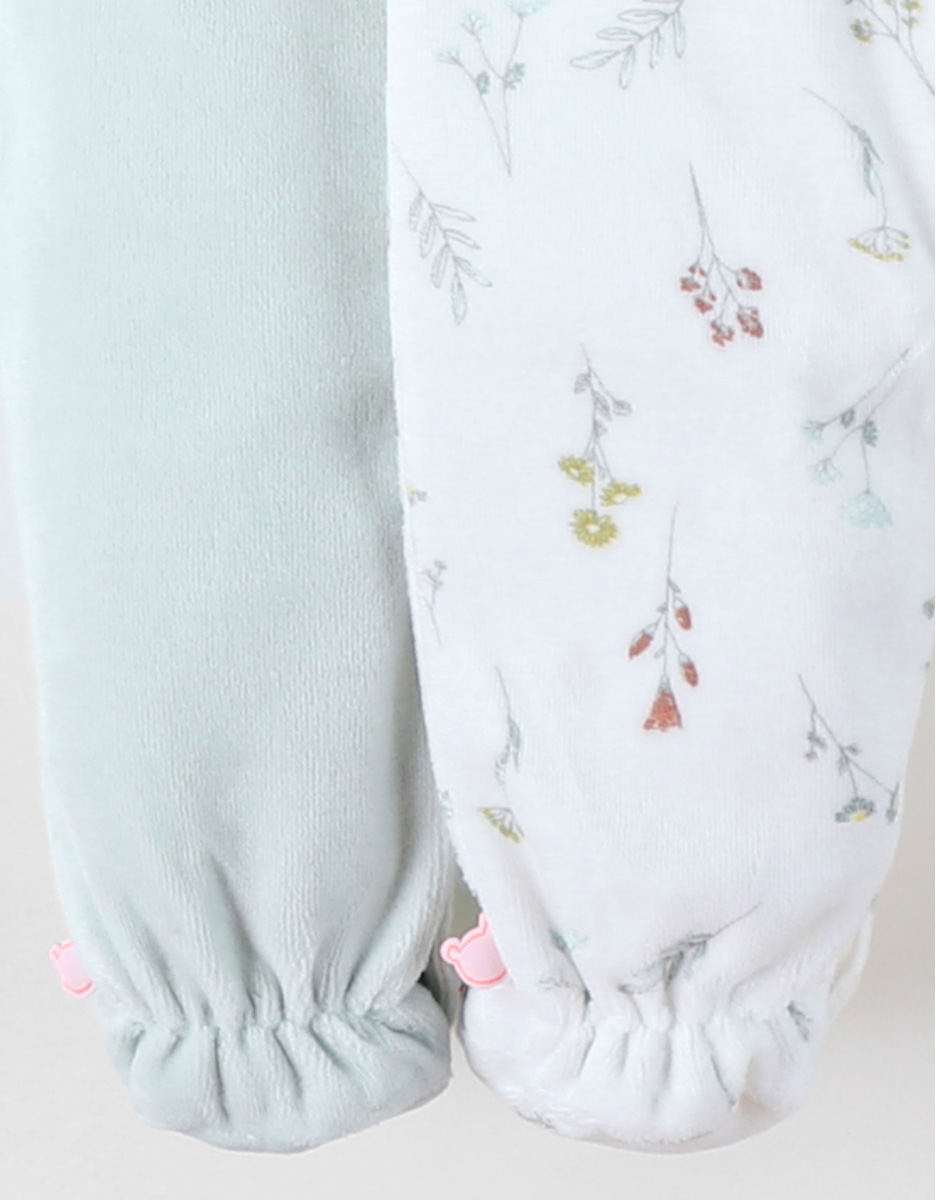 Set of 2 Baby Pyjamas, Velvet