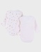 Set of 2 cotton bodysuits bunny print rose poudre
