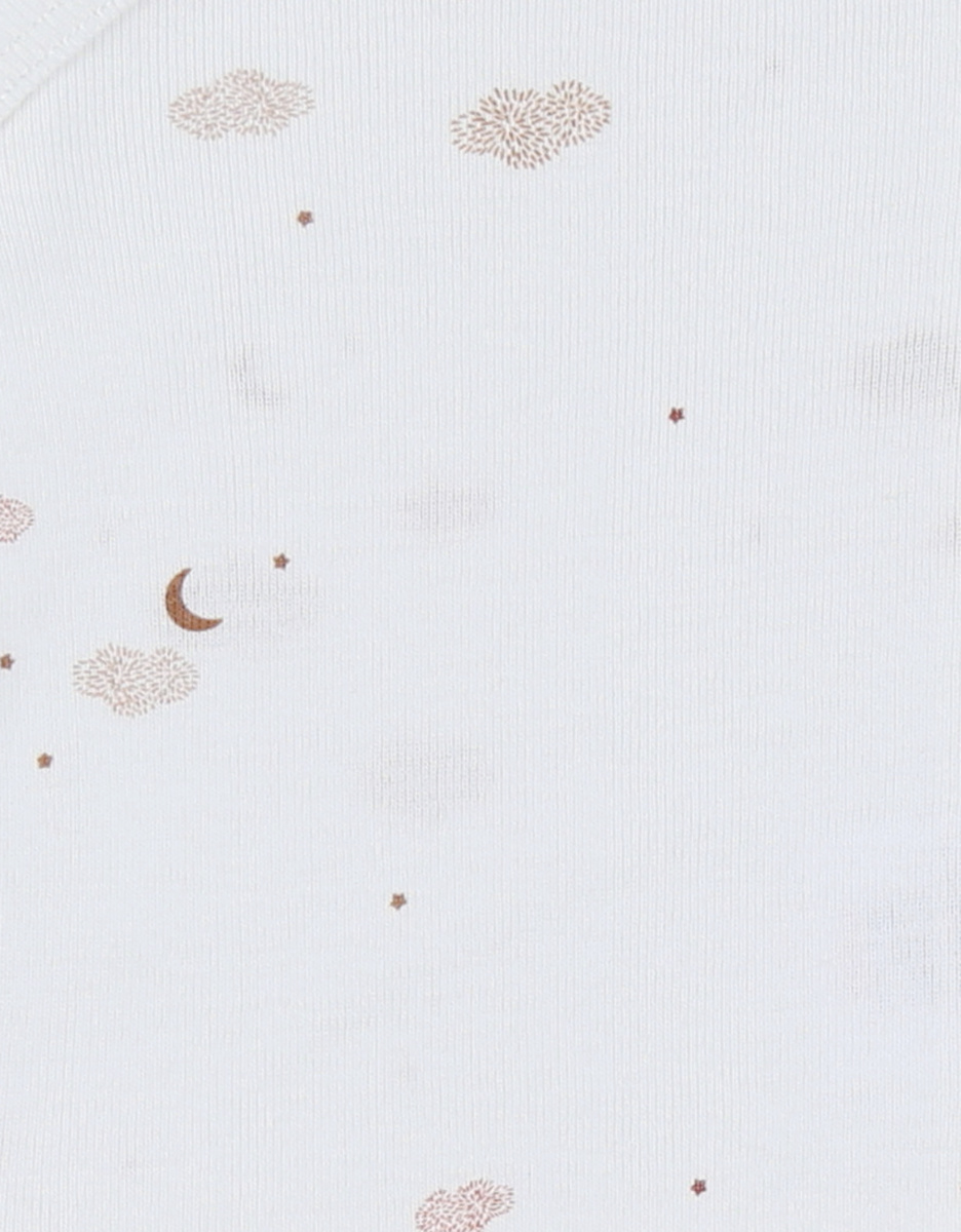 Set of 2 cotton bodysuits with sheep print

