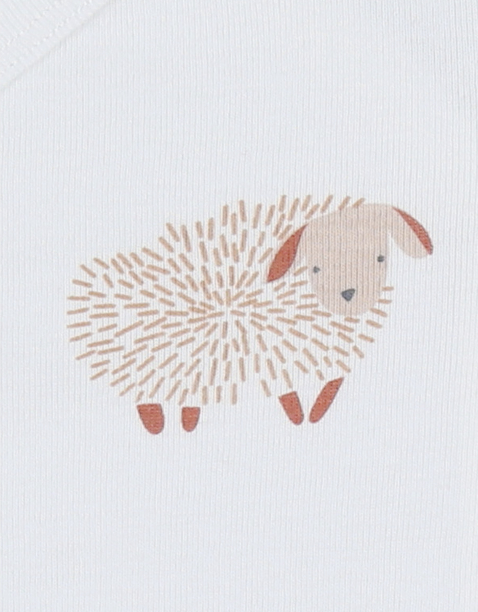 Set of 2 cotton bodysuits with sheep print