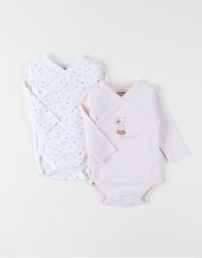 Set of 2 Bodysuits, Cotton