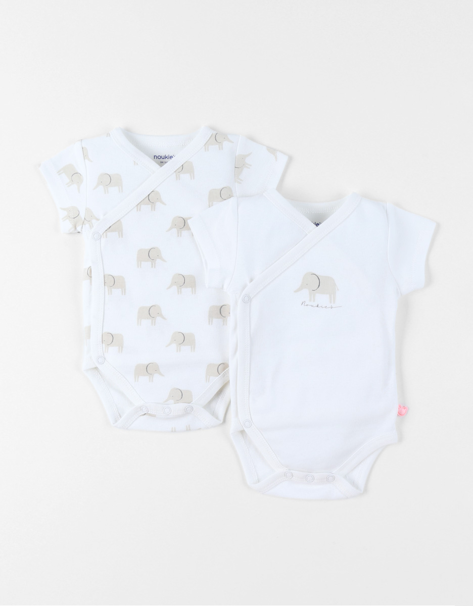 Set of 2 Bodysuits, Cotton