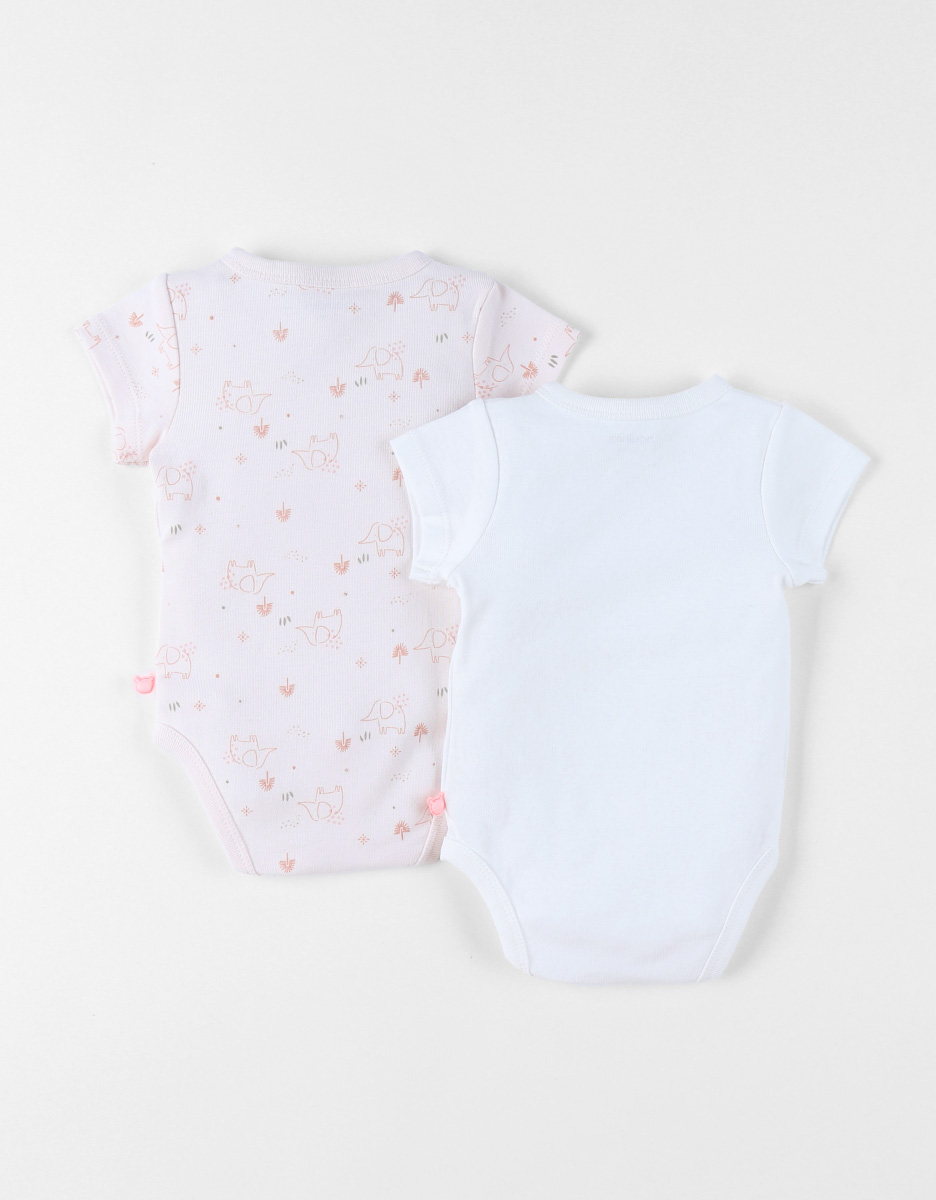 Set of 2 Bodysuits, Cotton