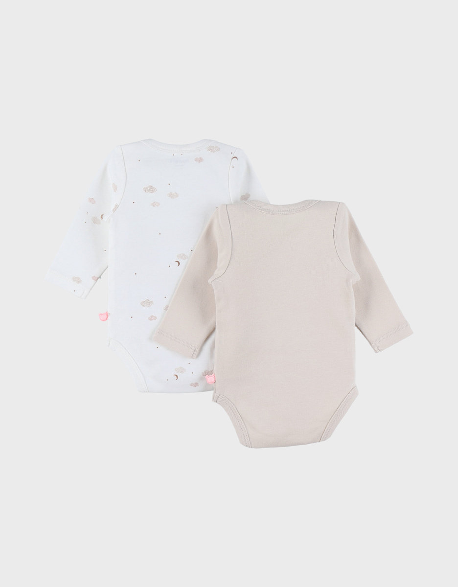Set of 2 Bodysuits, Cotton