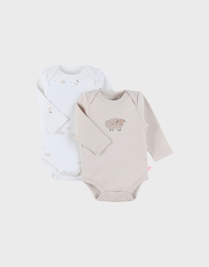 Set of 2 Bodysuits, Cotton
