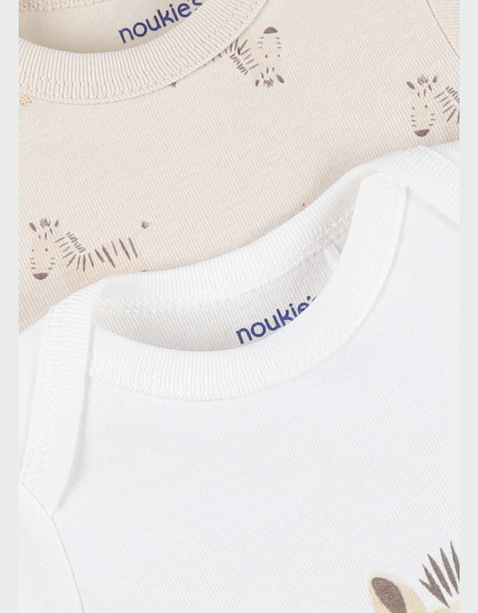 Set of 2 Bodysuits, Cotton