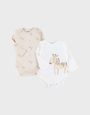 Set of 2 Bodysuits, Cotton