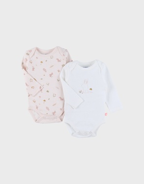 Set of 2 Bodysuits, Cotton