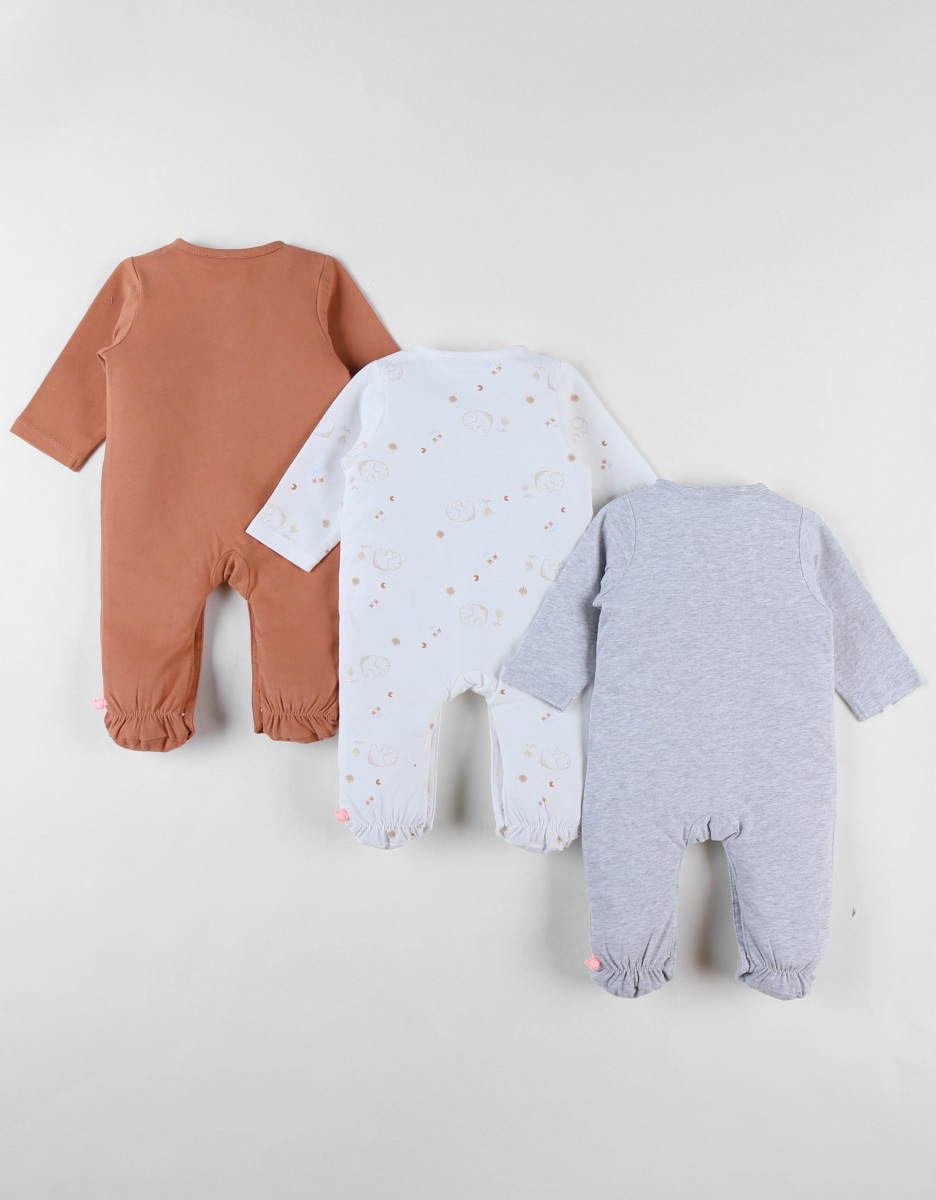 Set of 3 Baby Pyjamas in Cotton Jersey 