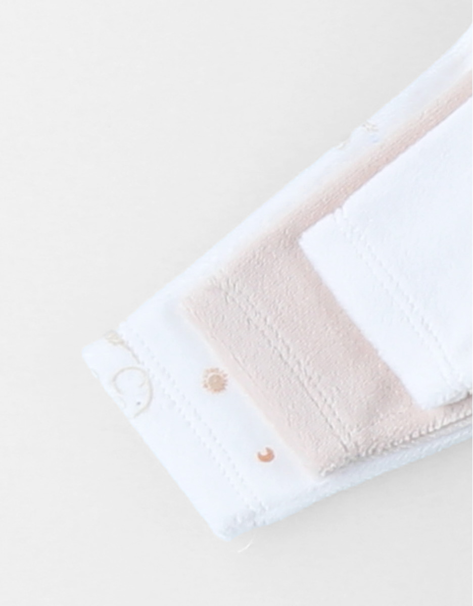 Pack of 3 Baby Pyjamas in Velvet