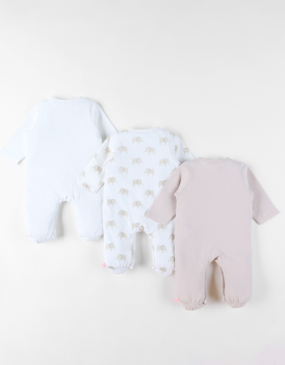 Set of 3 Baby Pyjamas, Jersey