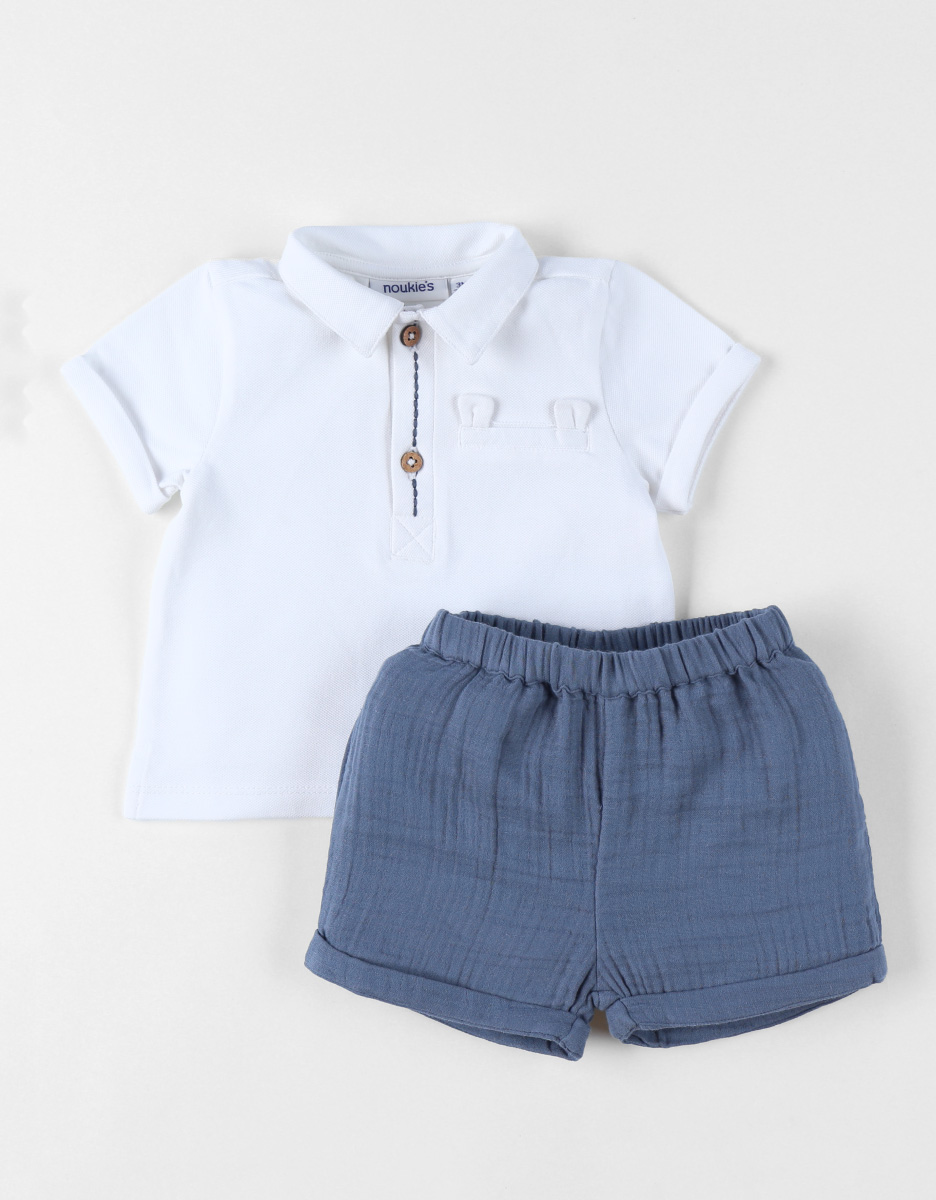 Set Polo with short, Katoen