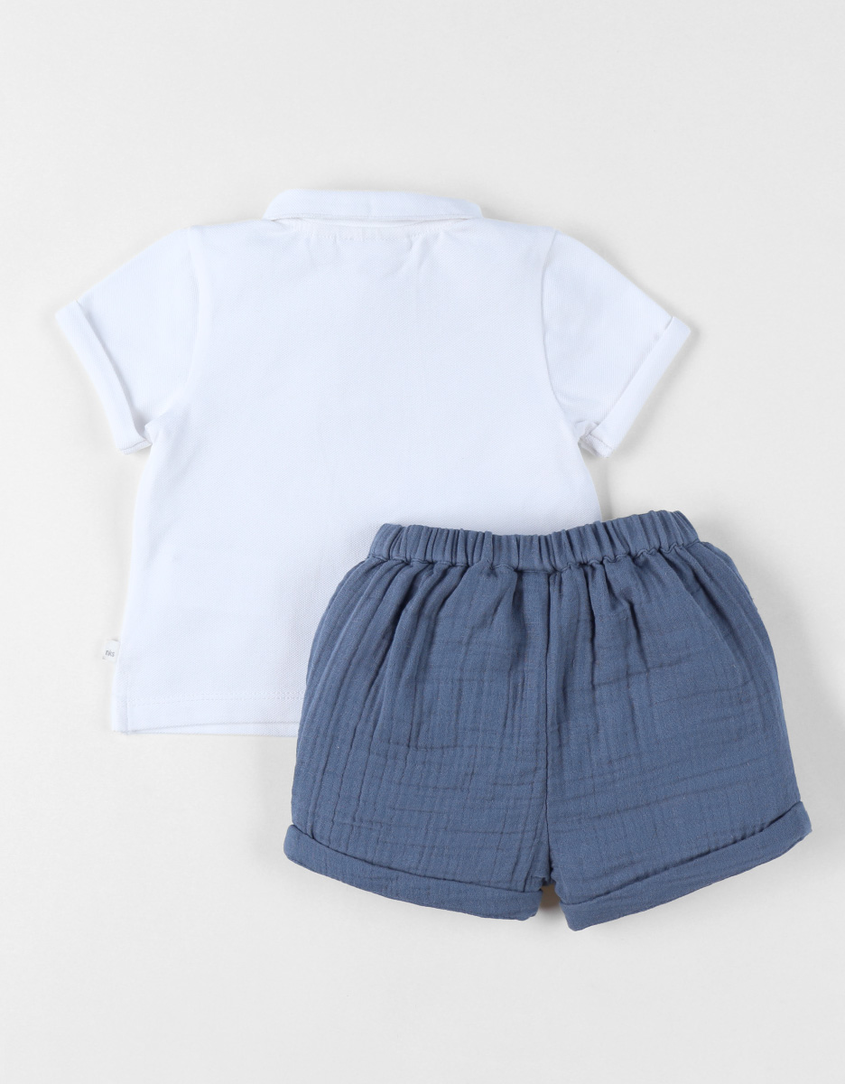 Set Polo with short, Katoen