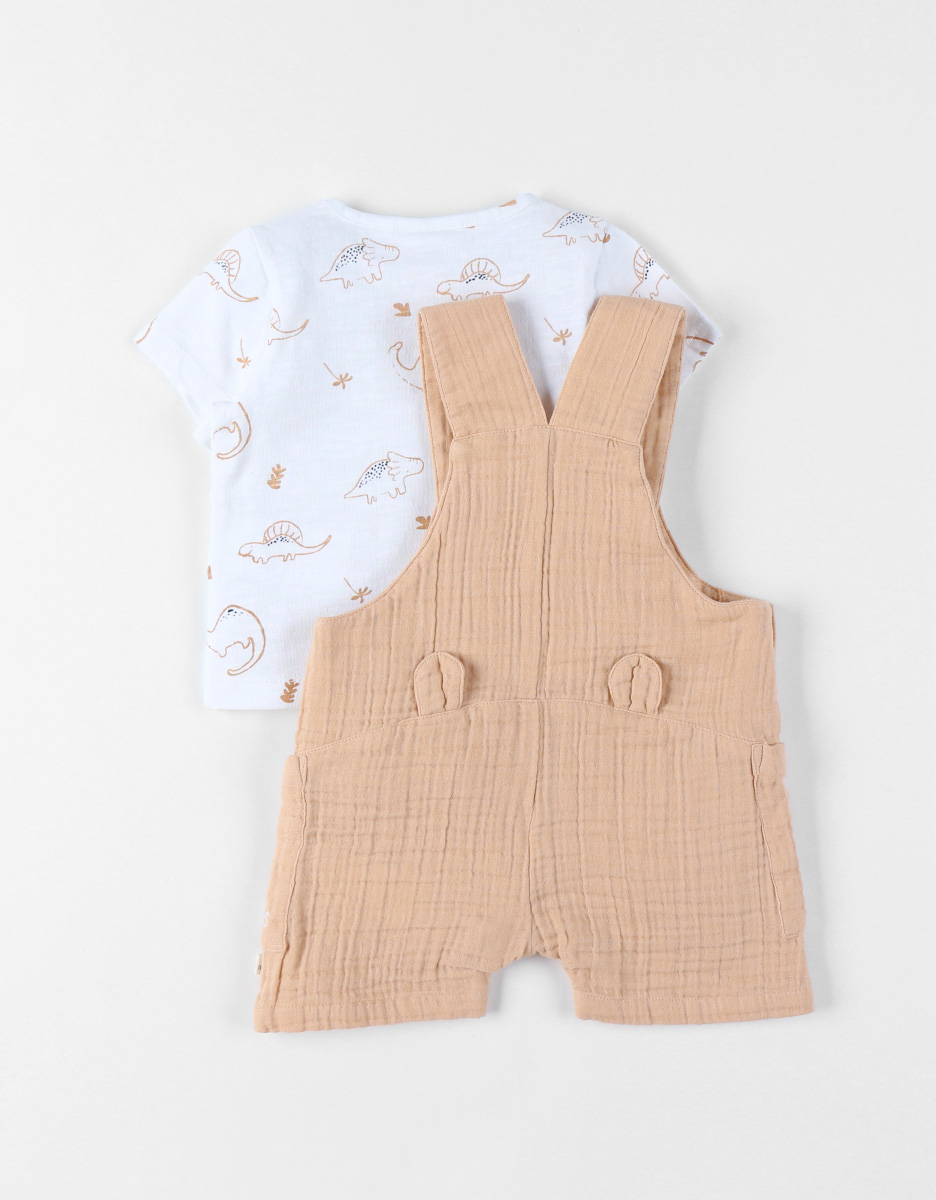 Set Salopette avec T-shirt, Coton