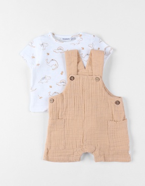 Set Salopette avec T-shirt, Coton