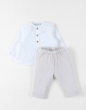 Set Shirt and Pants, Cotton Muslin