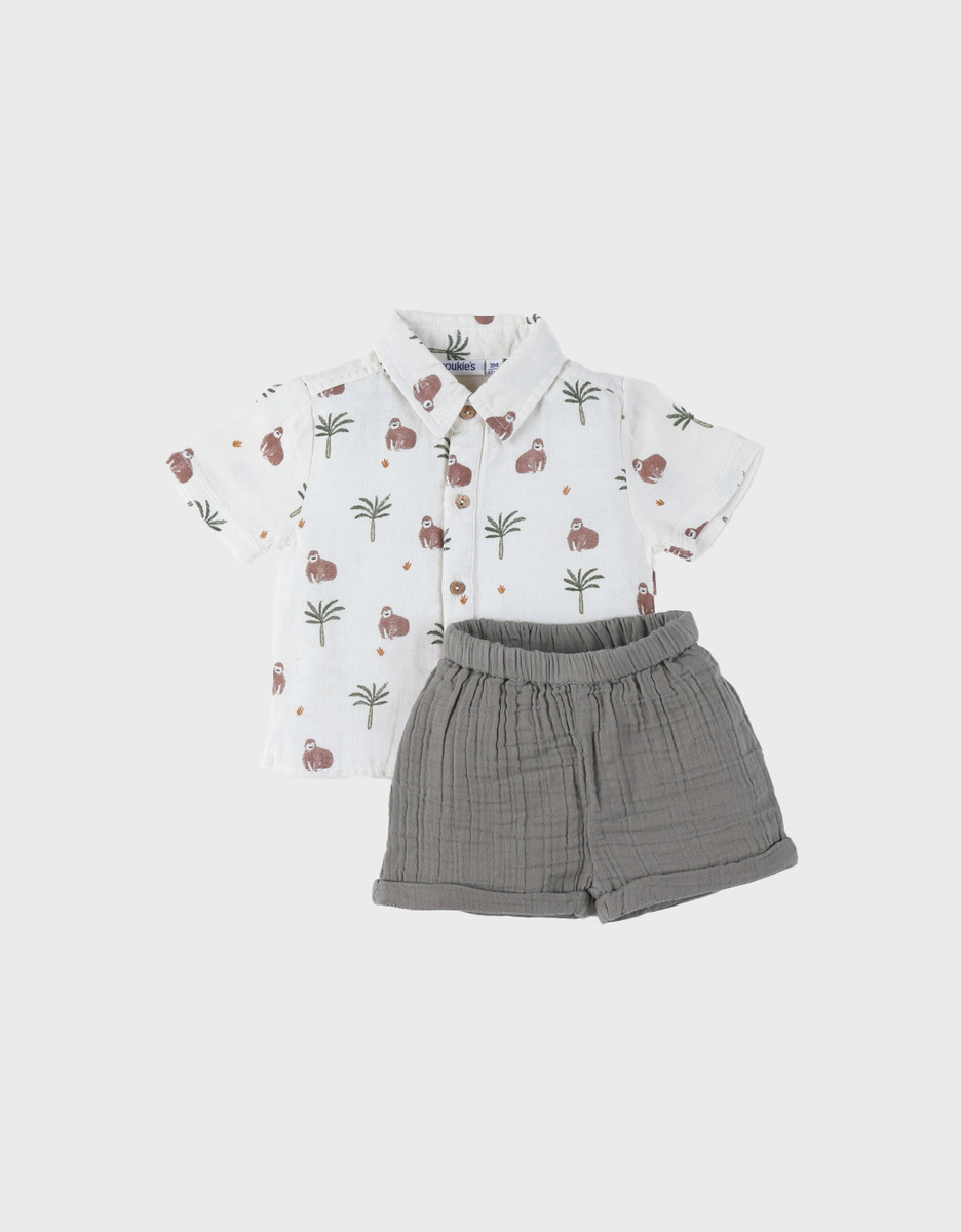 Set Shirt with Shorts, Cotton