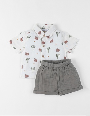 Set Shirt with Shorts, Cotton