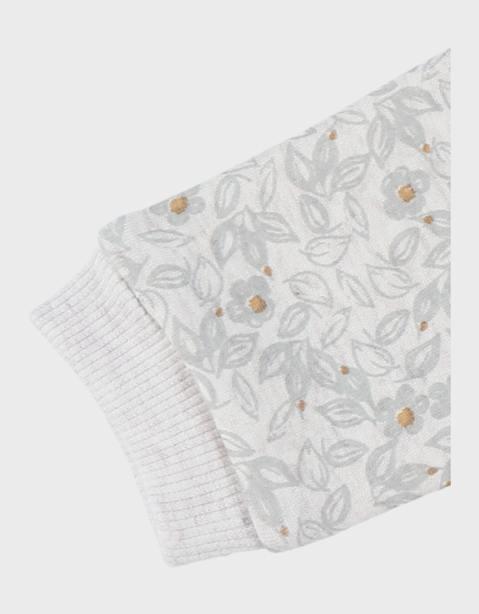 Set bloemen sweater en geribde legging
