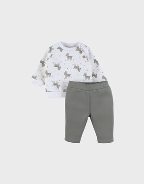 Sweatshirt and joggers set with zebra print in Sweatoloudoux®
