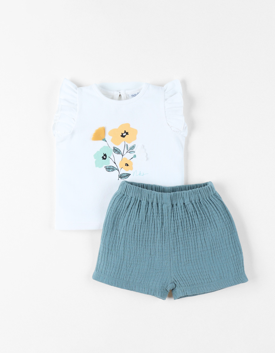 Set t-shirt with shorts, Cotton