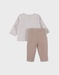 T-shirt en legging set in geribde jersey
