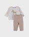 T-shirt en legging set in geribde jersey