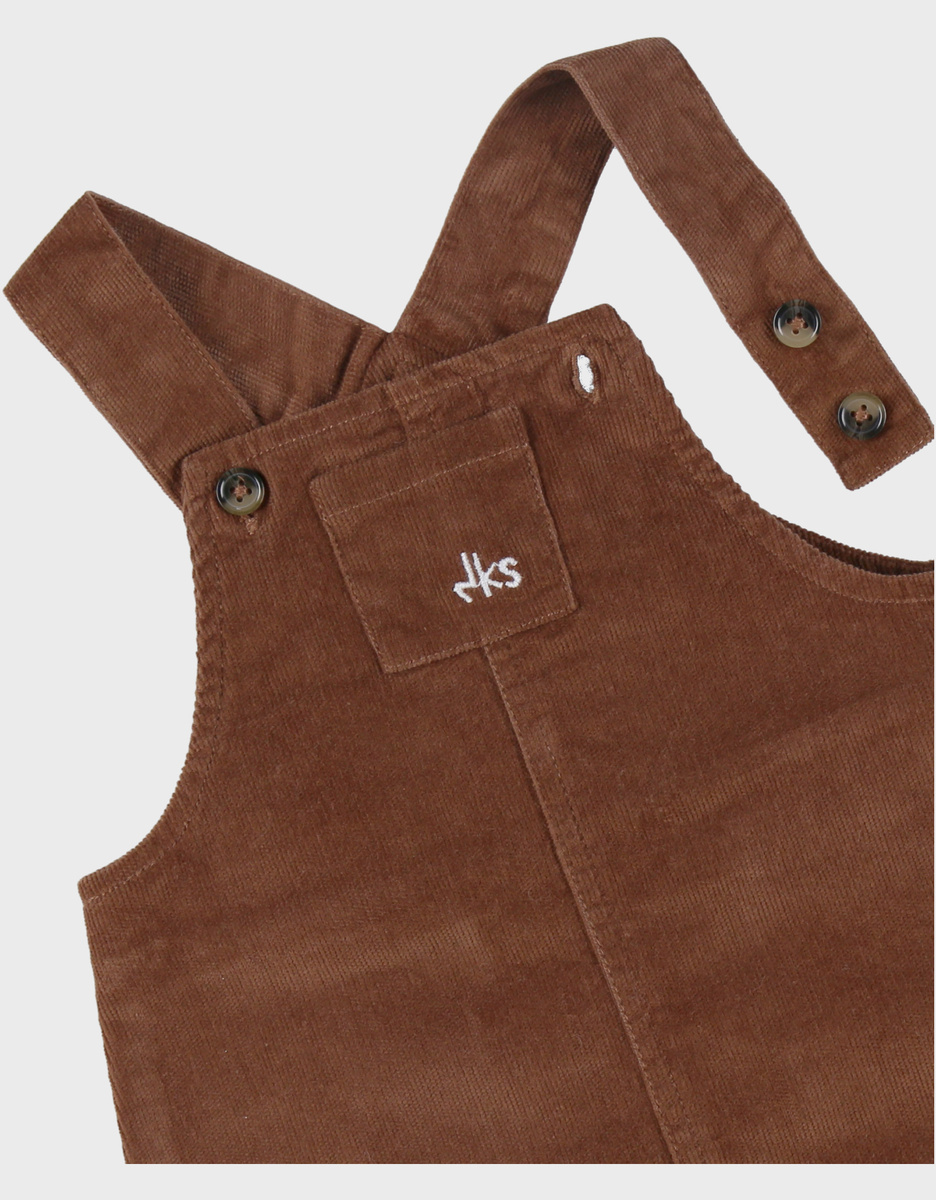 Salopette en t-shirt set in geribd fluweel
