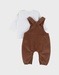 Salopette en t-shirt set in geribd fluweel
